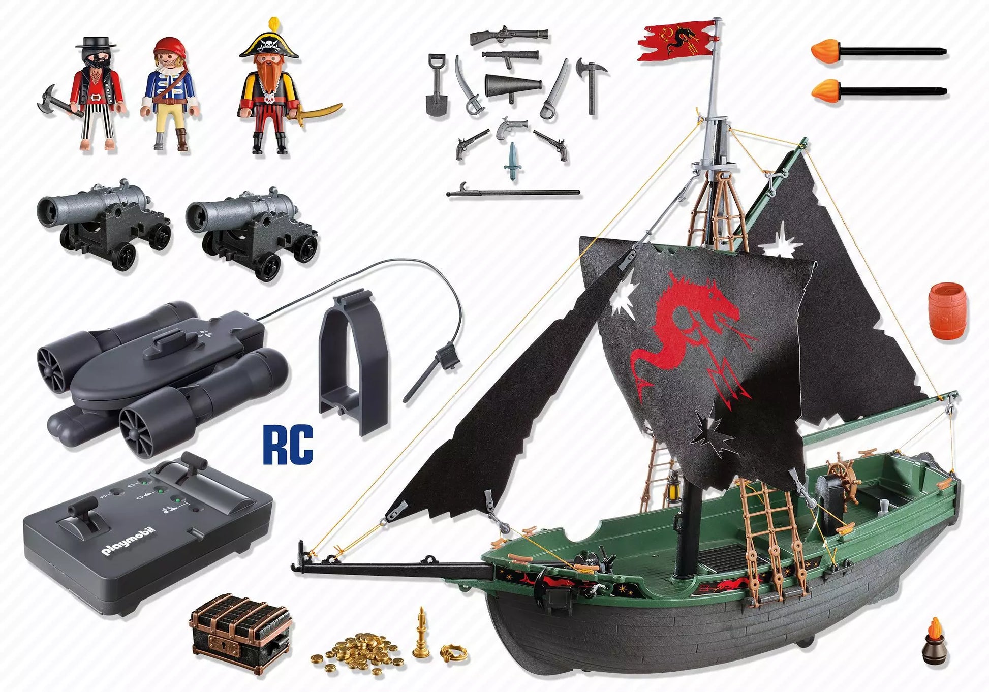 Playmobil 5238 Pirates Piratensegler mit RC-Unterwassermotor - plegobil