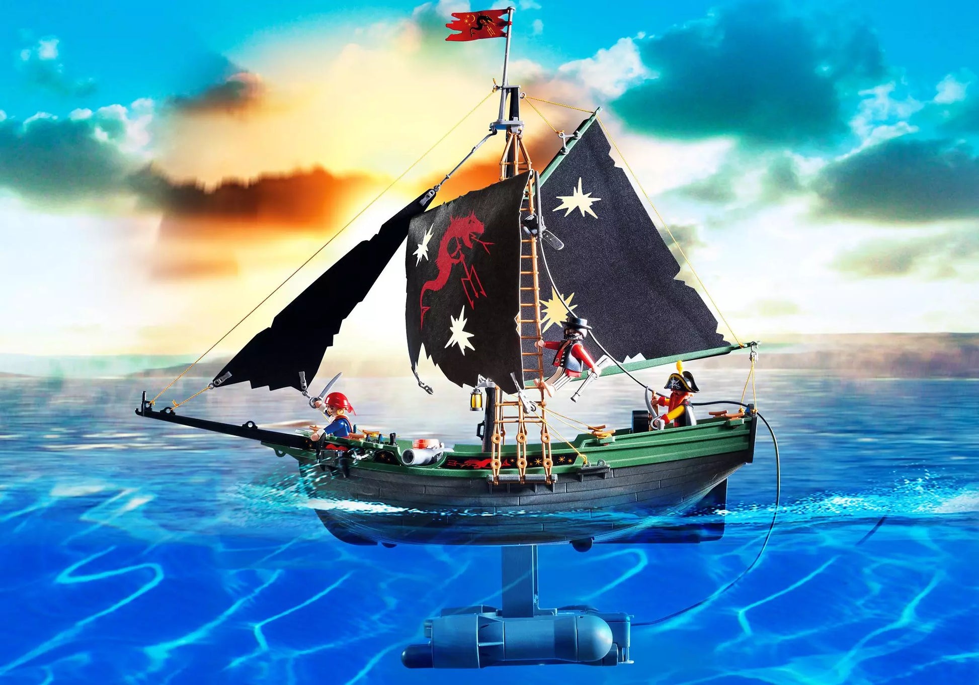 Playmobil 5238 Pirates Piratensegler mit RC-Unterwassermotor - plegobil