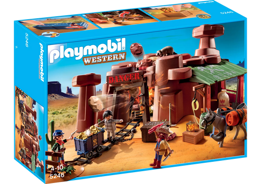 Playmobil 5246 Sammlerstück Western Goldmine mit Sprengkiste - plegobil