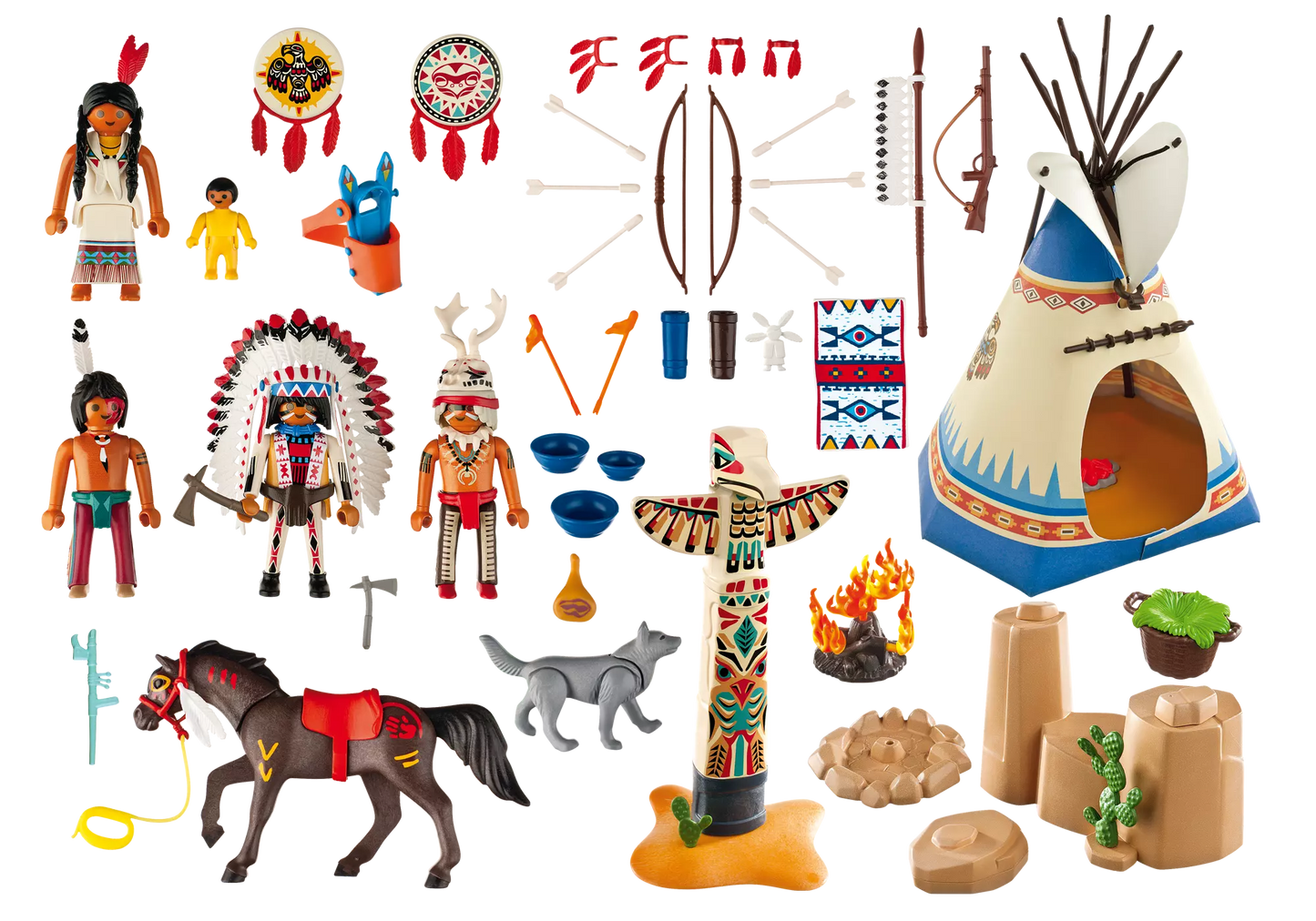 Playmobil 5247 Sammlerstück Western Indianercamp mit Totempfahl - plegobil
