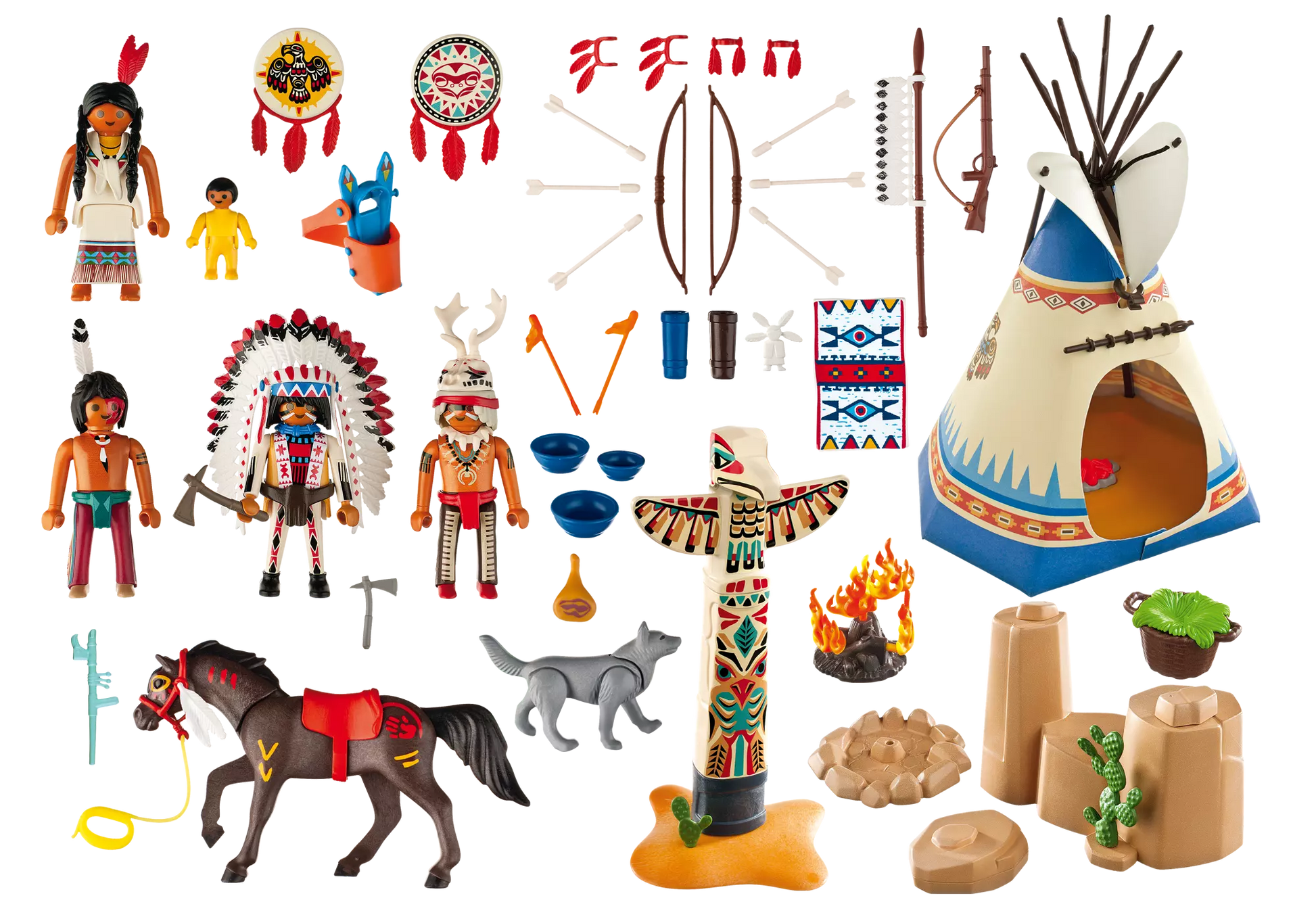 Playmobil 5247 Sammlerstück Western Indianercamp mit Totempfahl - plegobil