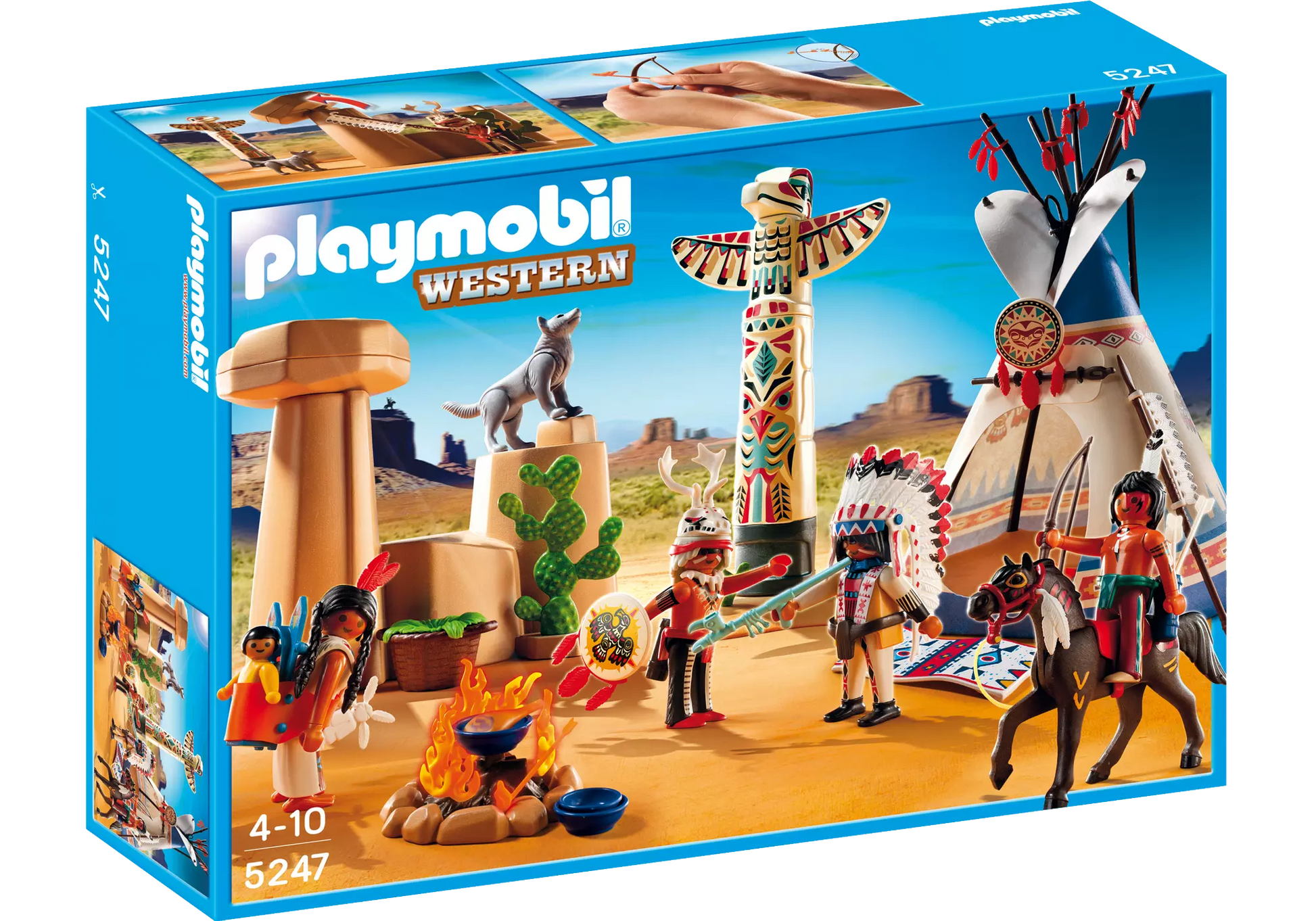 Playmobil 5247 Sammlerstück Western Indianercamp mit Totempfahl - plegobil