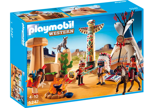 Playmobil 5247 Sammlerstück Western Indianercamp mit Totempfahl - plegobil