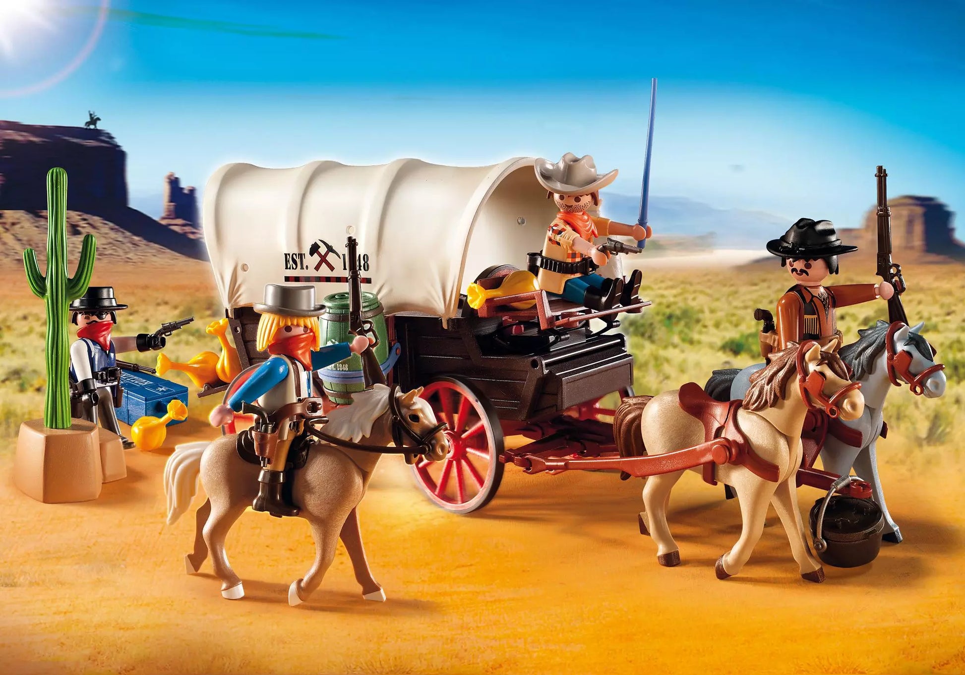 Playmobil 5248 Western Planwagen mit Überfall - plegobil