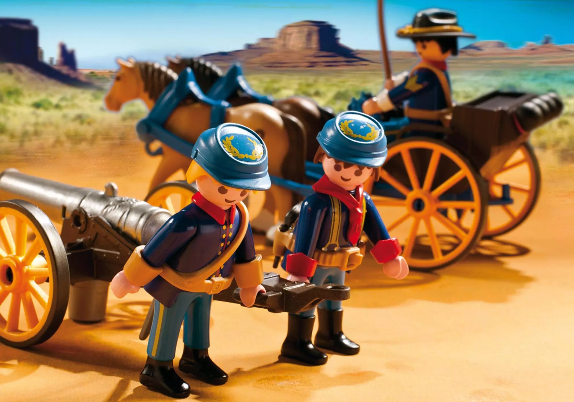 Playmobil 5249 Sammlerstück Western Kavalleriewagen mit Kanone - plegobil