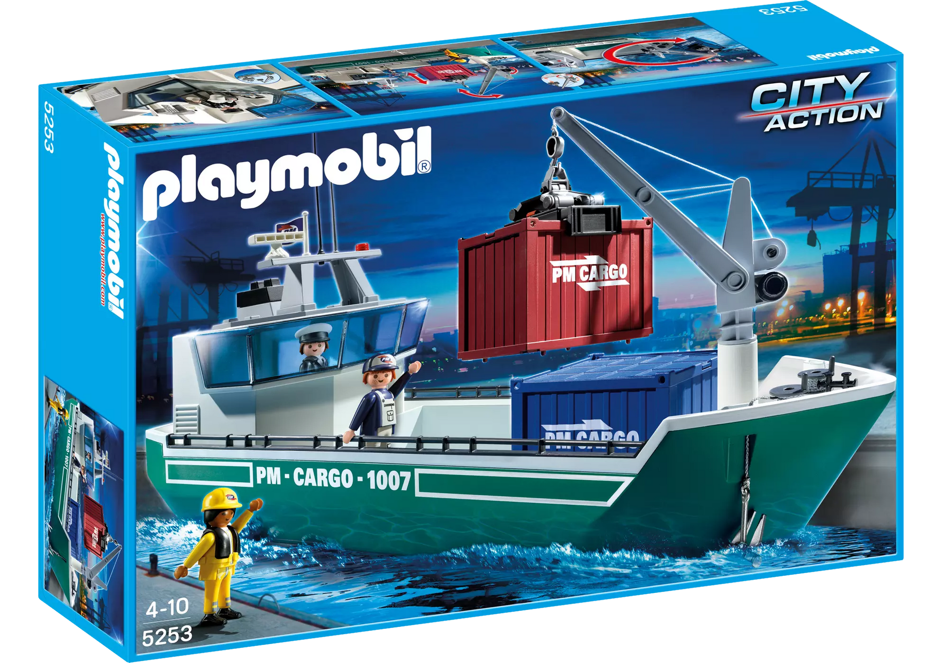 Playmobil 5253 Sammlerstück City Action Frachtschiff mit Verladekran - plegobil