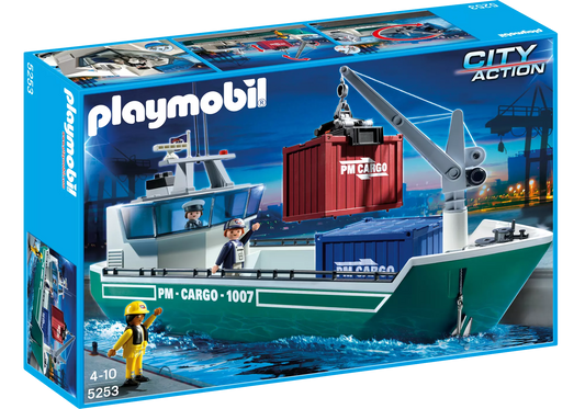 Playmobil 5253 Sammlerstück City Action Frachtschiff mit Verladekran - plegobil