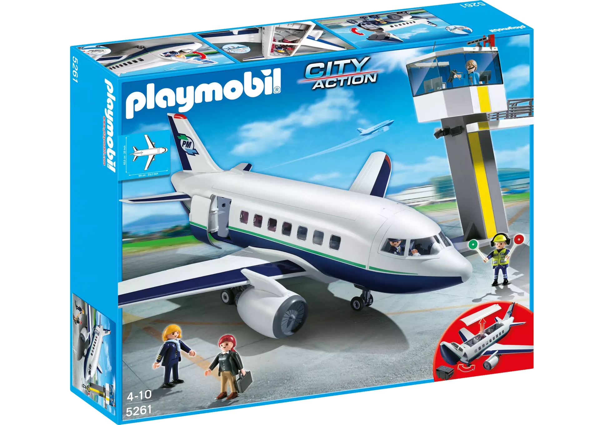 Playmobil 5261 Sammlerstück City Action Cargo- und Passagierflugzeug - plegobil