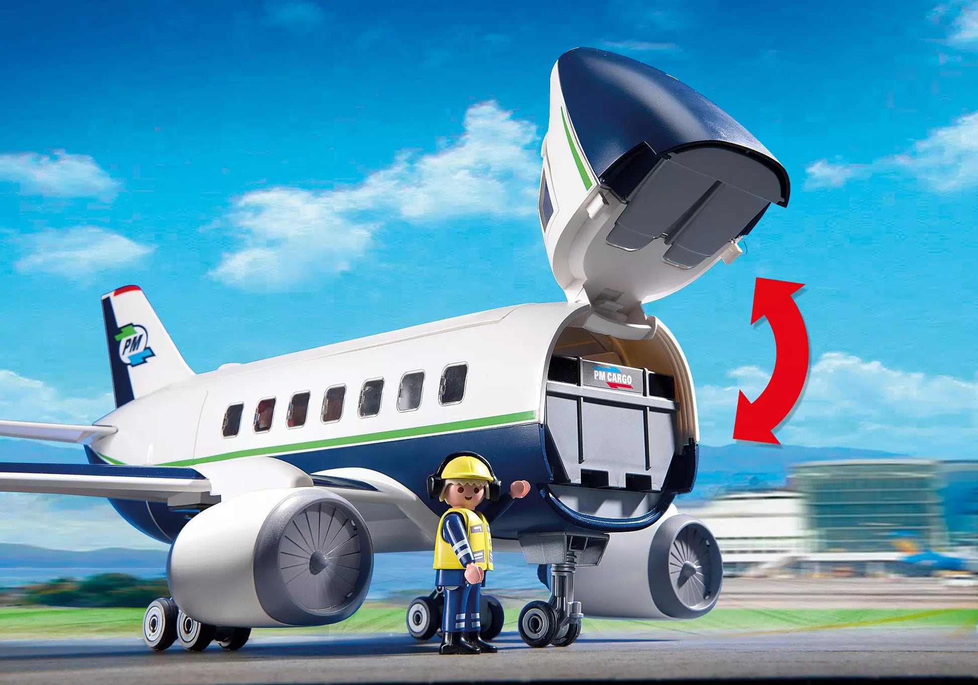 Playmobil 5261 Sammlerstück City Action Cargo- und Passagierflugzeug - plegobil