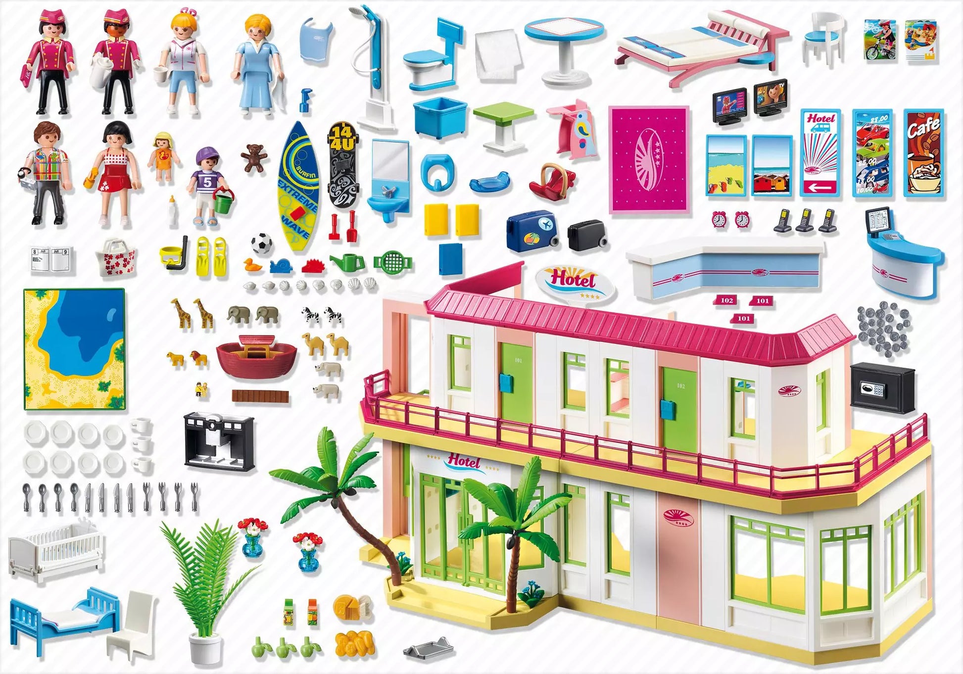 Playmobil 5265 Sammlerstück Summer Fun Großes Ferienhotel mit Einrichtung - plegobil