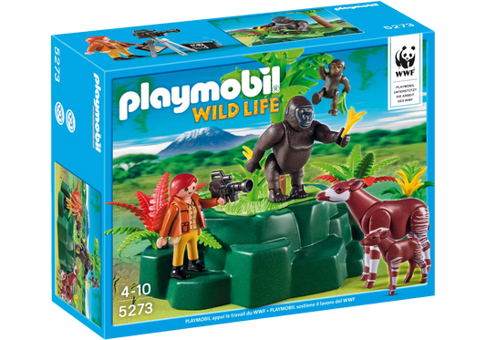 Playmobil 5273 Wild Life WWF - Zoologin bei Okapis und Gorillas - plegobil
