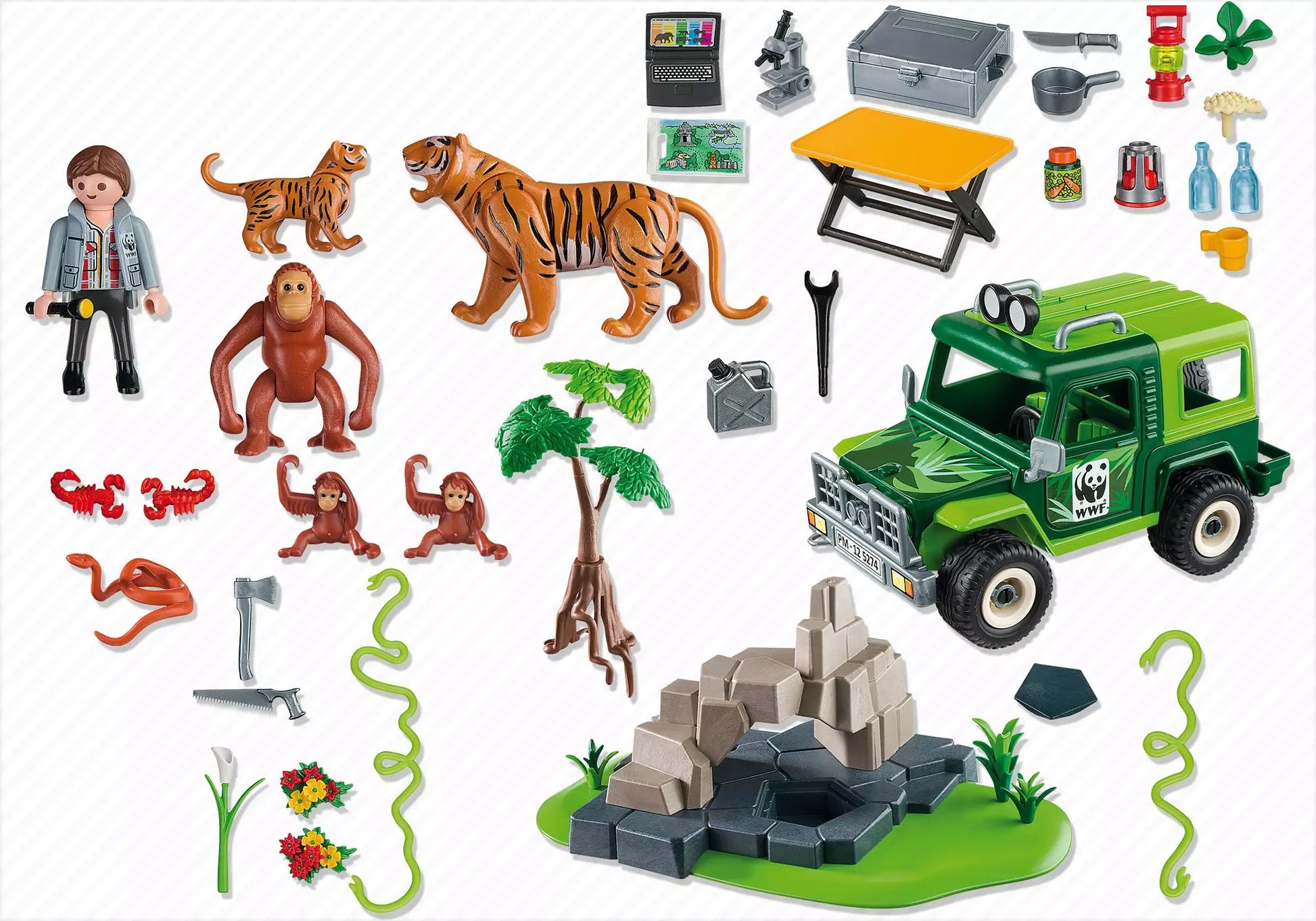 Playmobil 5274 Wild Life WWF-Geländewagen bei Tigern und Orang-Utans - plegobil