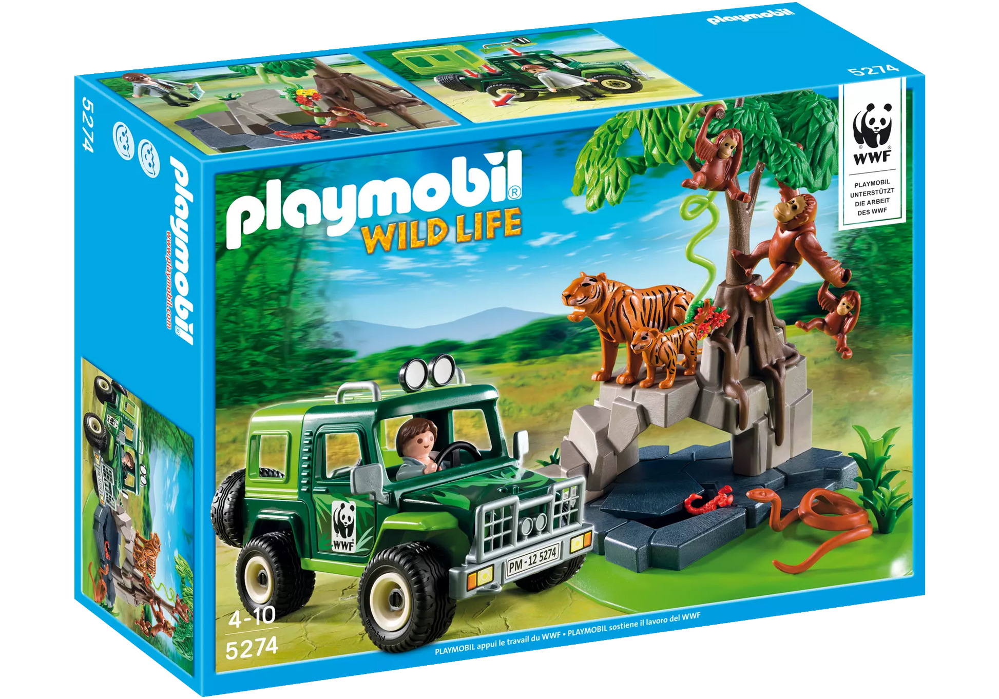 Playmobil 5274 Wild Life WWF-Geländewagen bei Tigern und Orang-Utans - plegobil