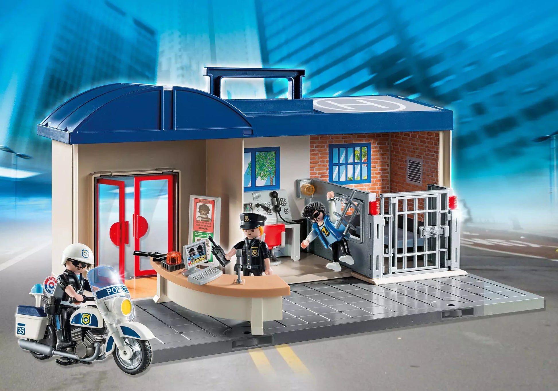 Playmobil 5299 City Action Mitnehm Polizeizentrale - plegobil