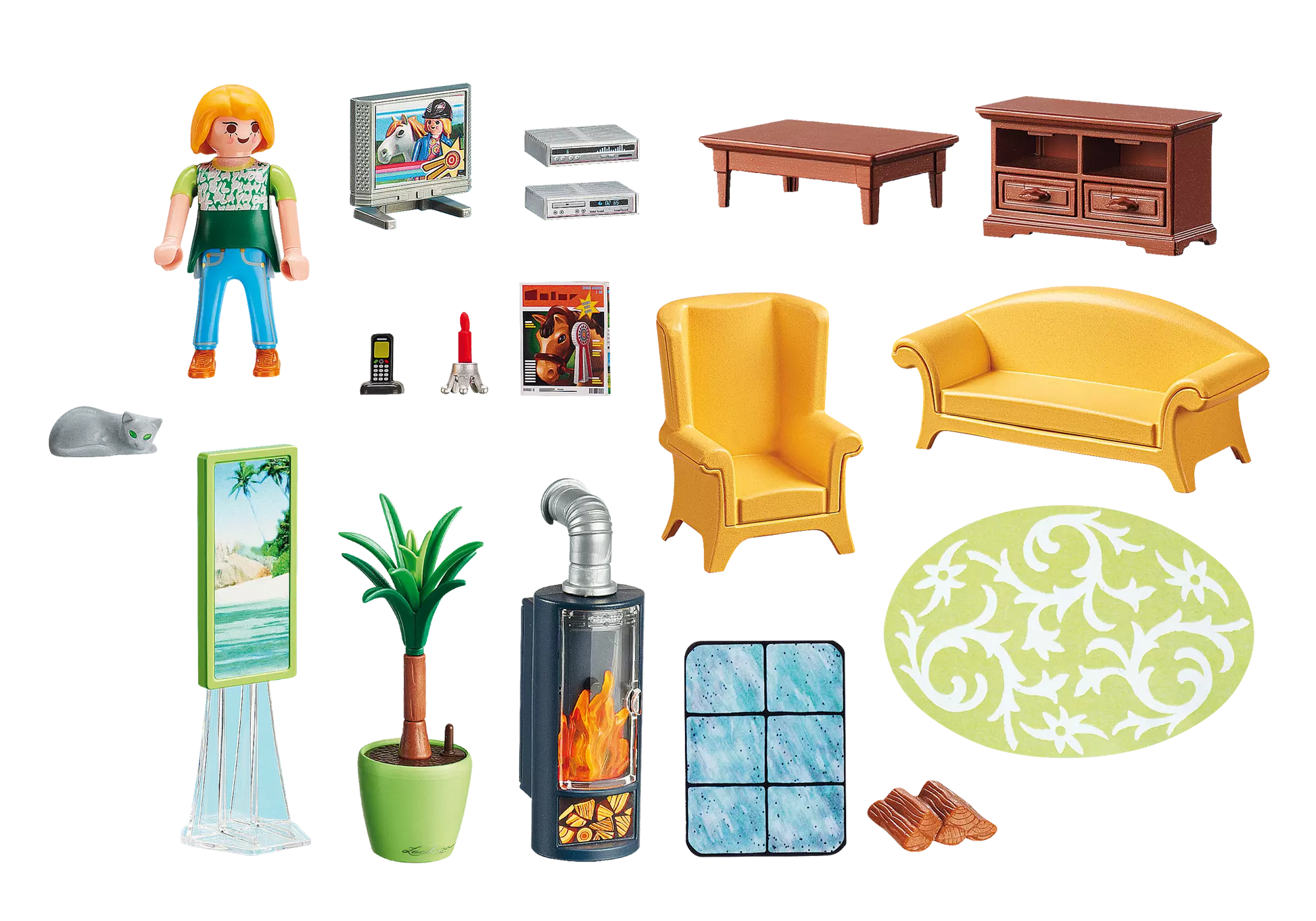 Playmobil 5308 Dollhouse Wohnzimmer mit Kaminofen - plegobil