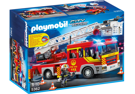 Playmobil 5362 City Action Feuerwehr-Leiterfahrzeug mit Licht und Sound - plegobil
