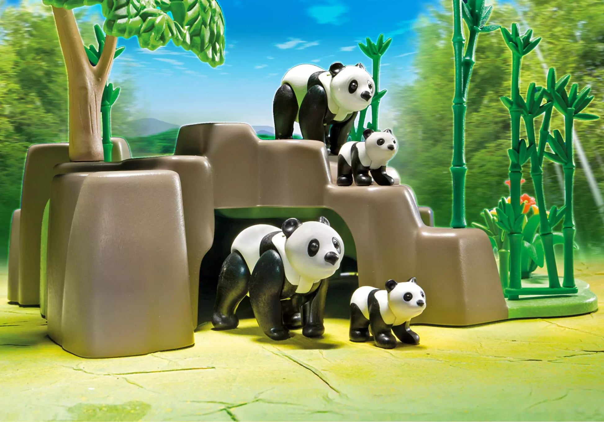 Playmobil 5414 Sammlerstück Wild Life Pandafamilie im Bambuswald - plegobil