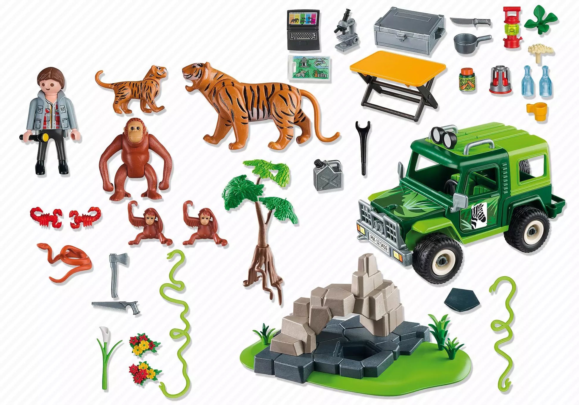 Playmobil 5416 Sammlerstück Wild Life Geländewagen bei Tigern und Orang-Utans - plegobil