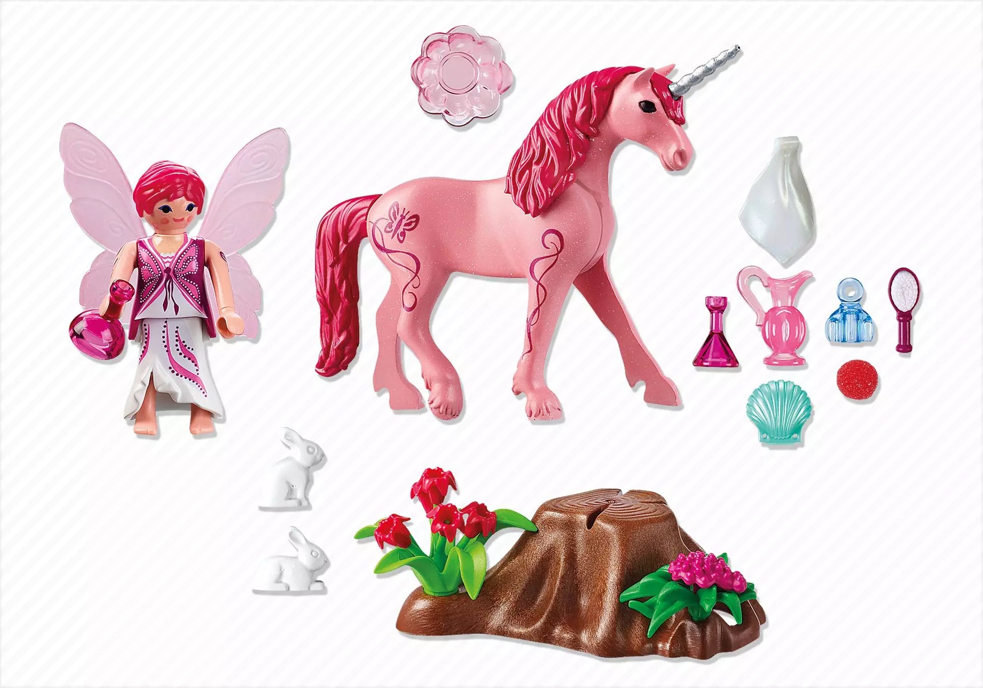 Playmobil 5443 Fairies Pflege-Fee mit Einhorn Rosenrot - plegobil