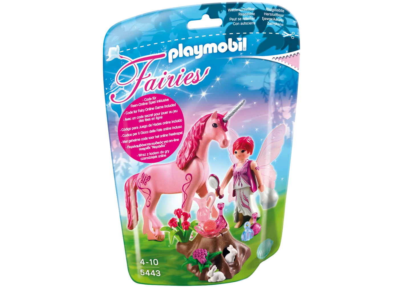 Playmobil 5443 Fairies Pflege-Fee mit Einhorn Rosenrot - plegobil