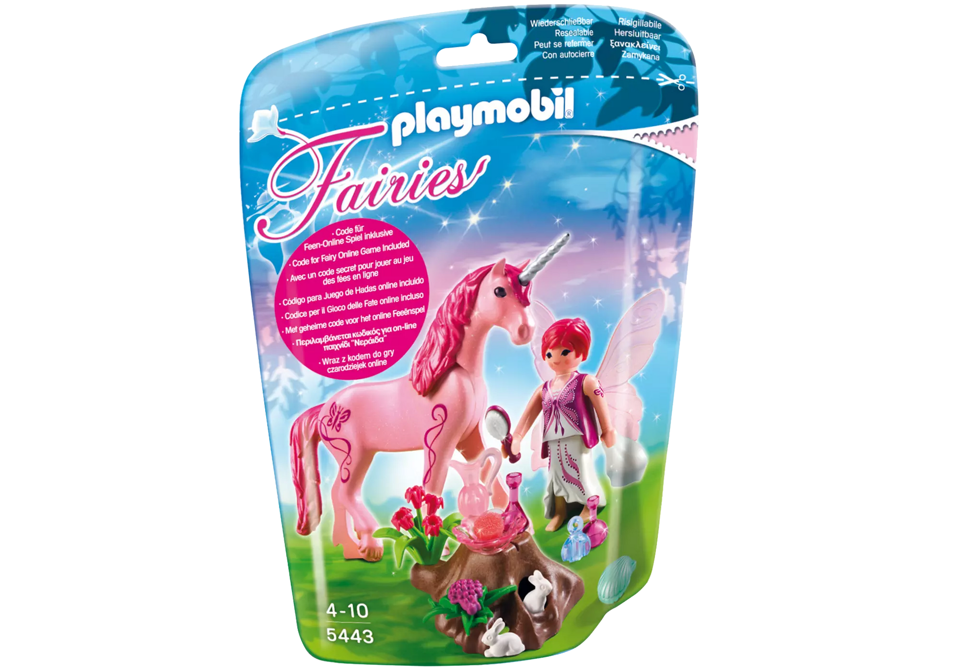 Playmobil 5443 Fairies Pflege-Fee mit Einhorn Rosenrot - plegobil
