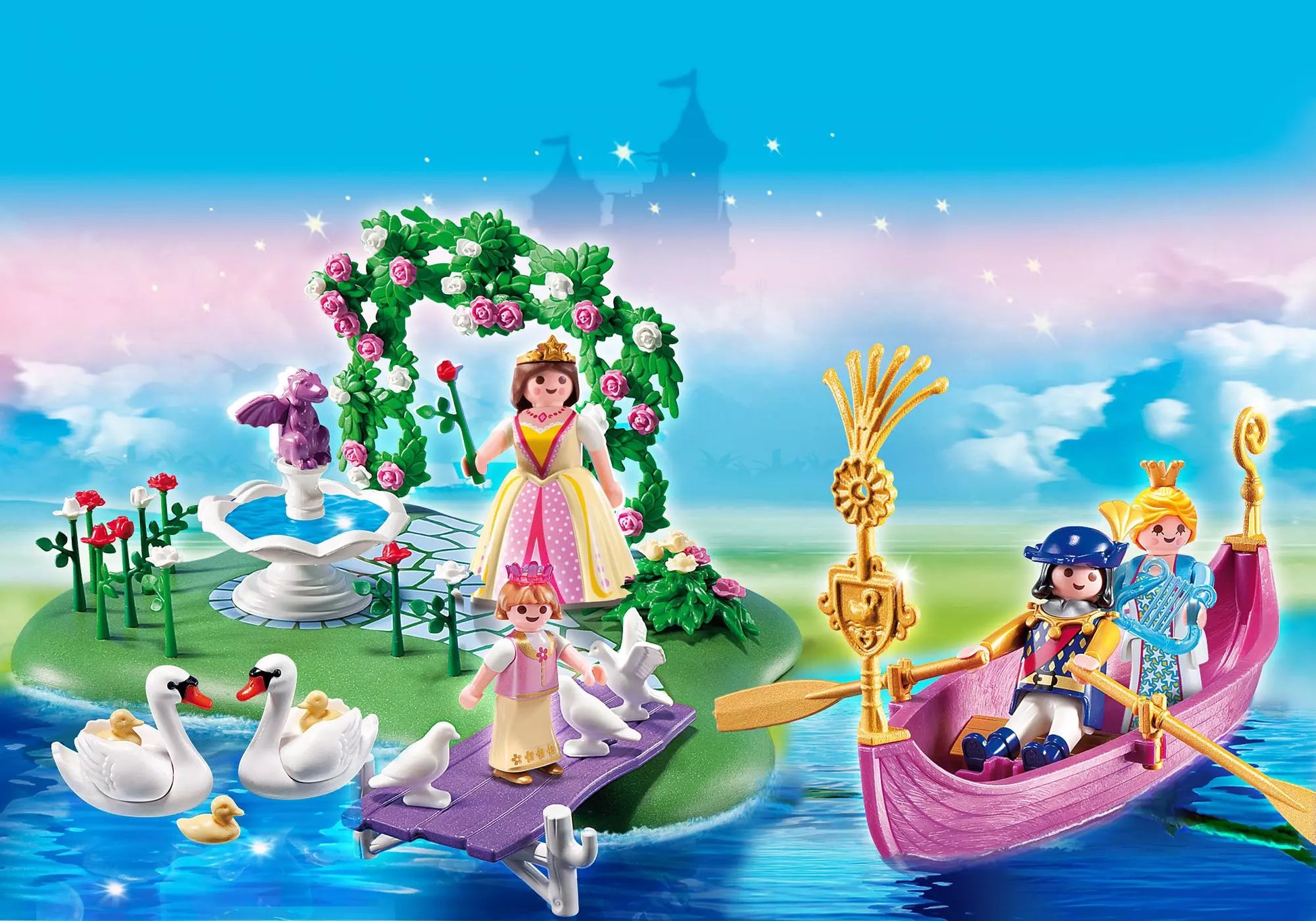 Playmobil 5456 Princess Prinzessinneninsel mit romantische Gondel - plegobil