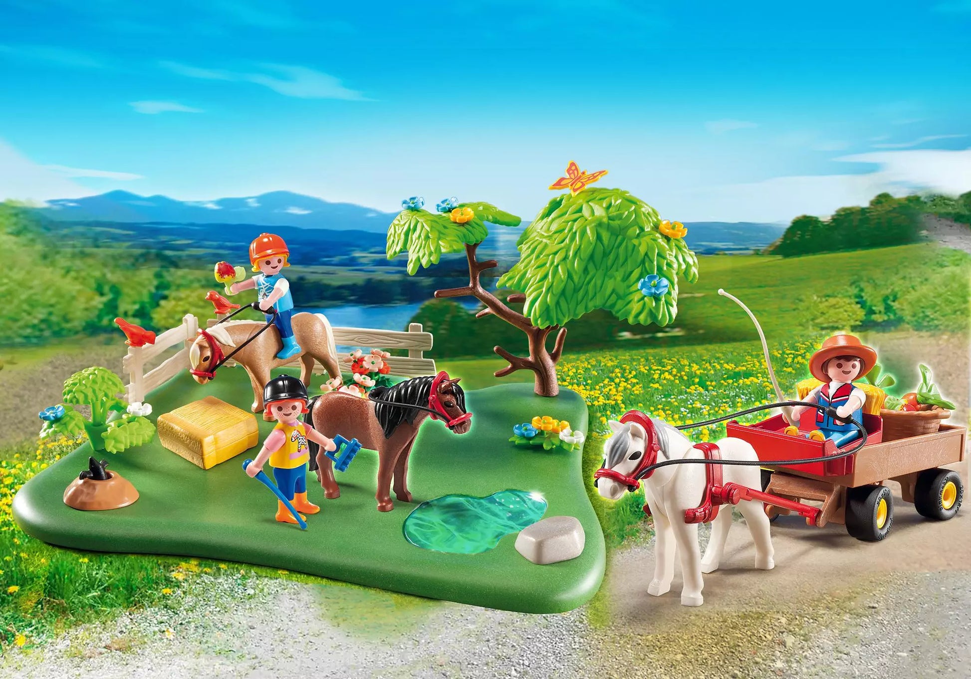 Playmobil 5457 Country KompaktSet Ponykoppel + Ponywagen - plegobil