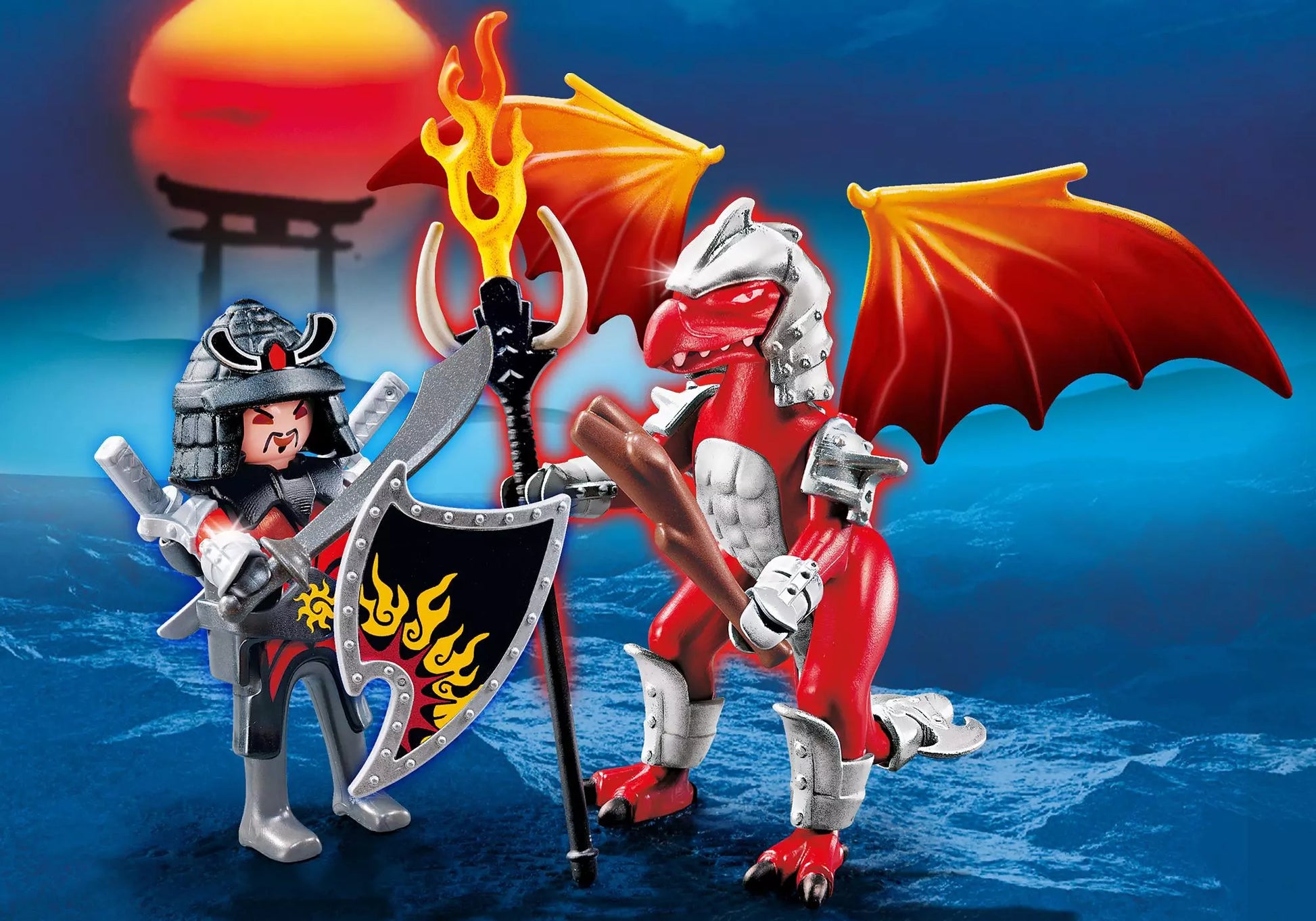 Playmobil 5463 Dragons Fire Dragon mit Kämpfer - plegobil
