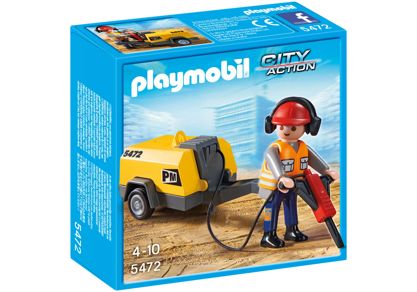 Playmobil 5472 City Action Bauarbeiter mit Presslufthammer - plegobil