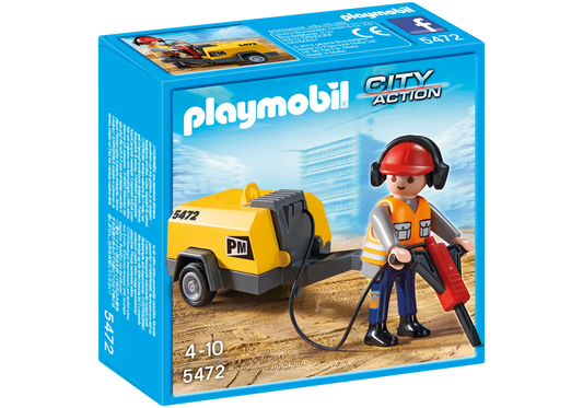 Playmobil 5472 City Action Bauarbeiter mit Presslufthammer - plegobil