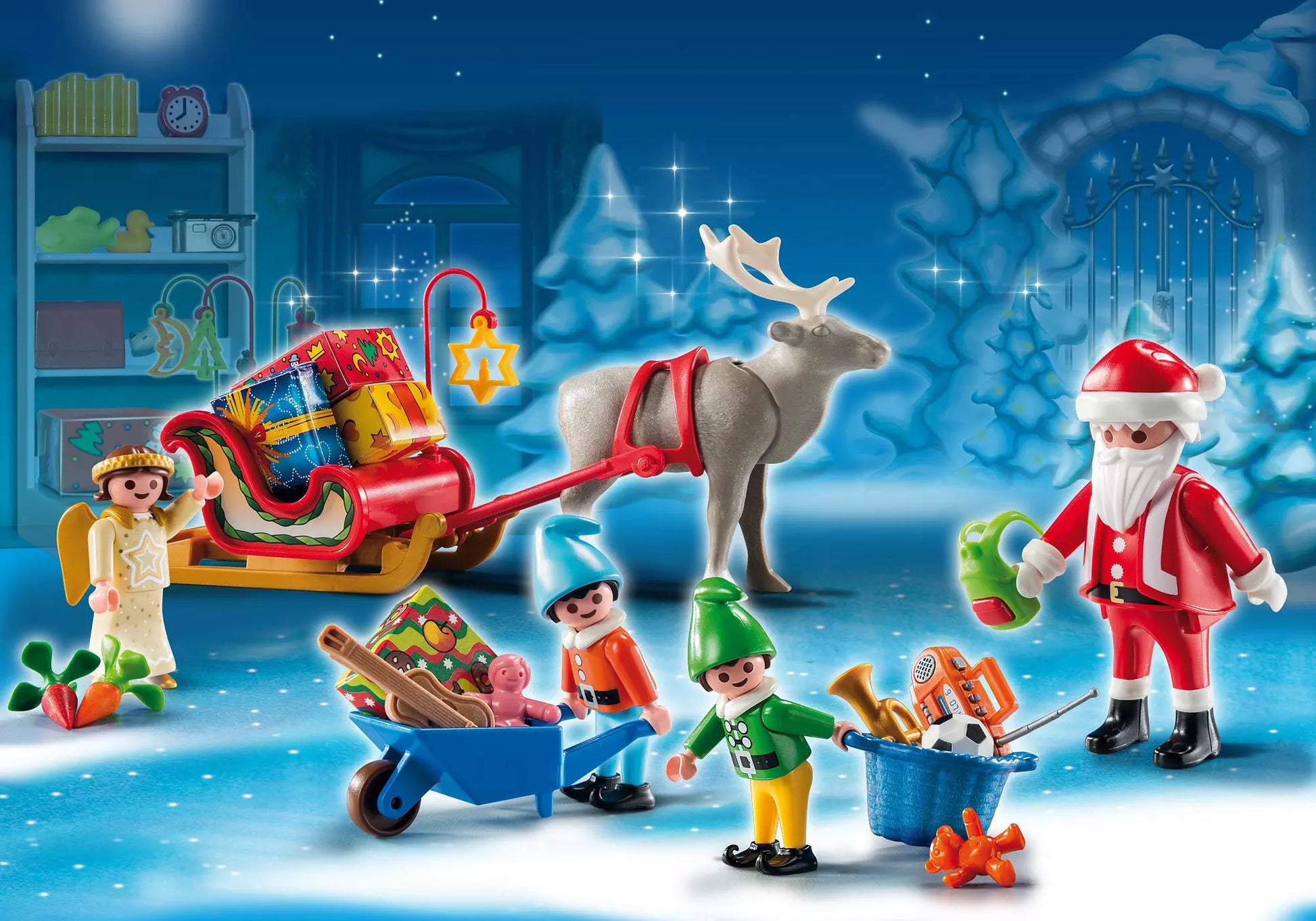 Playmobil 5494 Adventskalender Weihnachtsmann beim Geschenke packen - plegobil