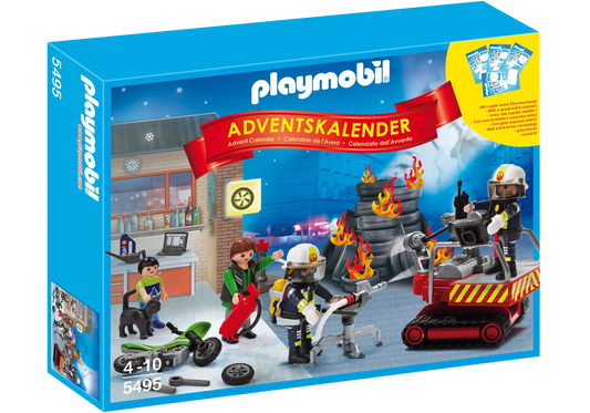 Playmobil 5495 City Action Adventskalender Feuerwehreinsatz mit Kartenspiel - plegobil