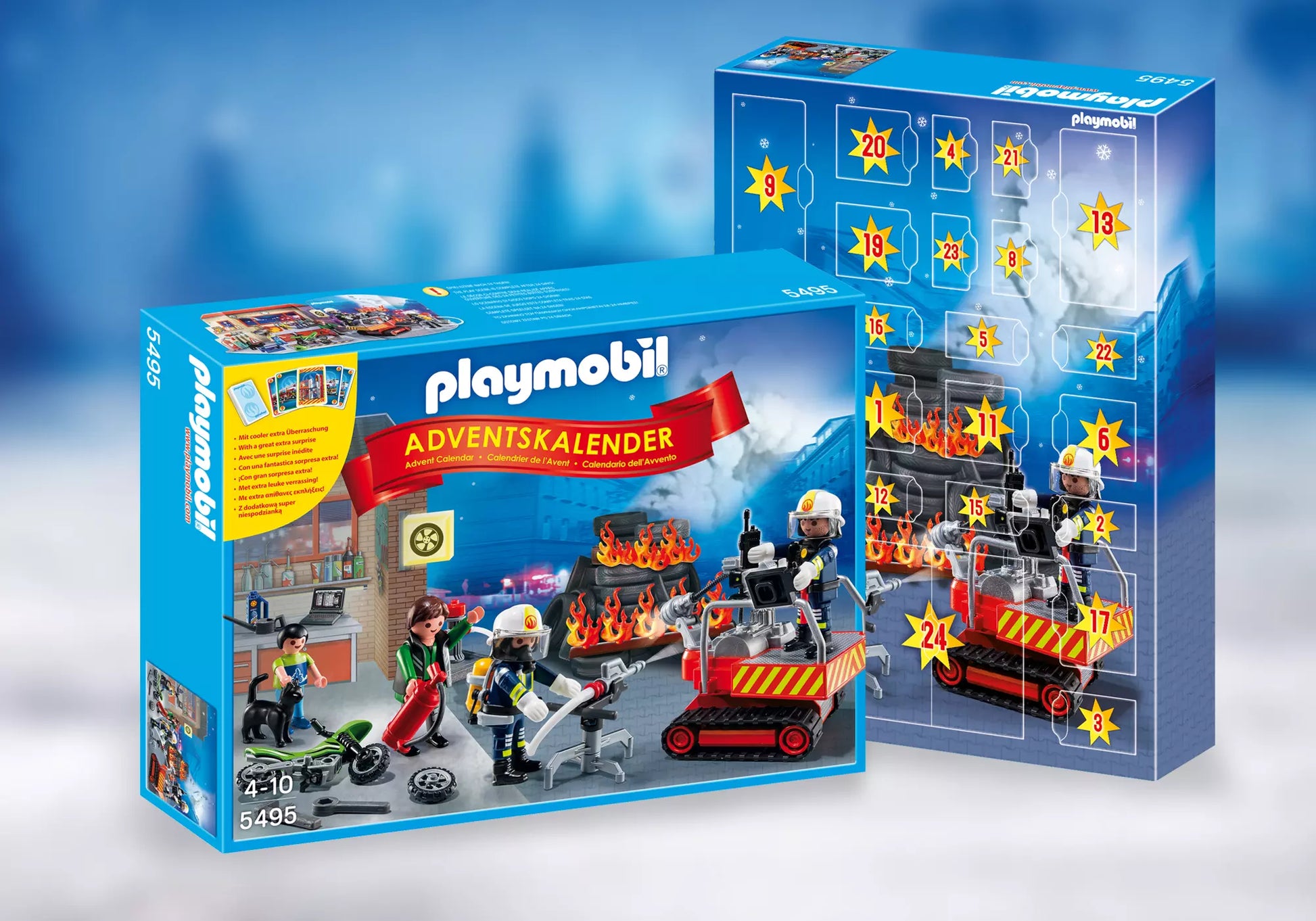 Playmobil 5495 City Action Adventskalender Feuerwehreinsatz mit Kartenspiel - plegobil