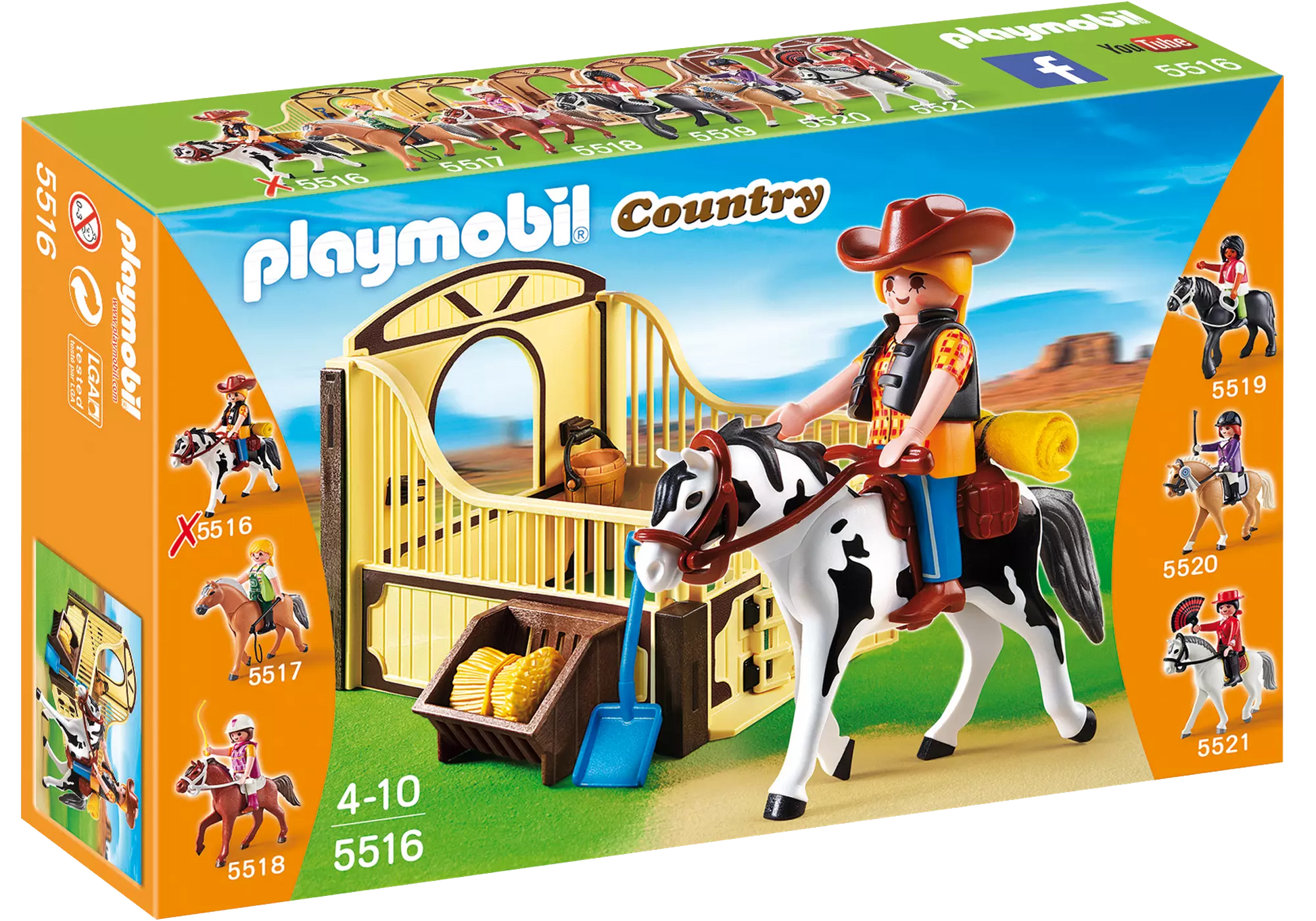 Playmobil 5516 Country Tinker mit braun-gelber Pferdebox - plegobil