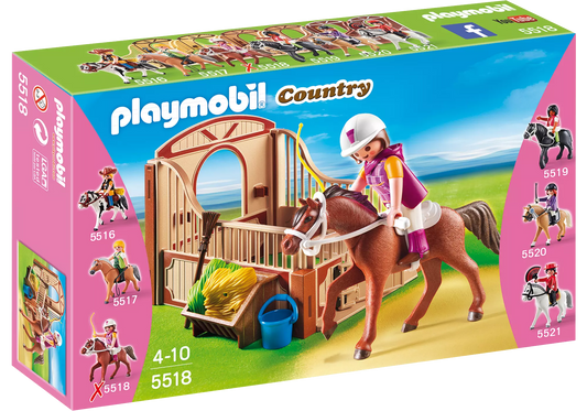 Playmobil 5518 Country Shagya Araber mit braun-beiger Pferdebox - plegobil