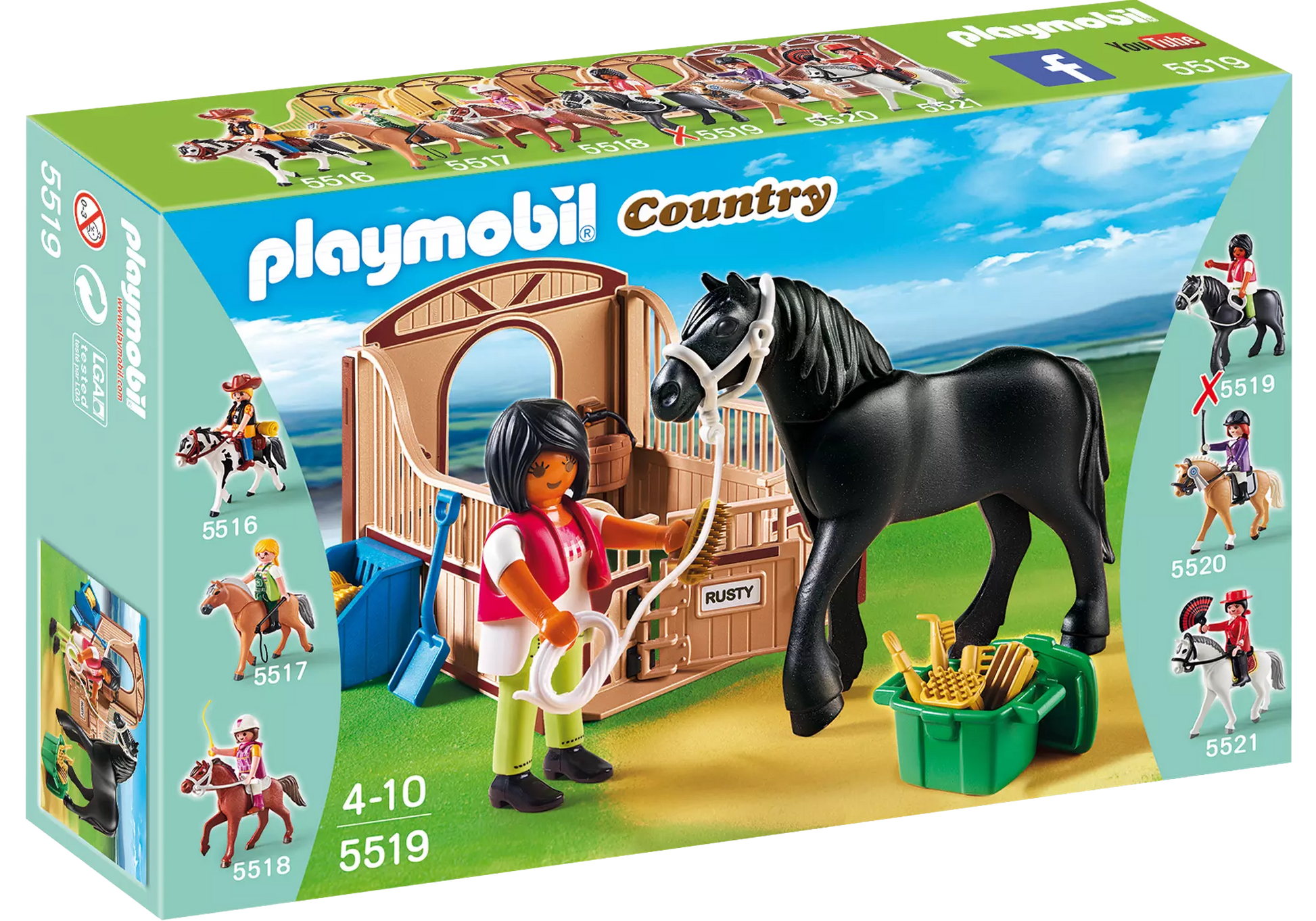 Playmobil 5519 Country Friese mit braun-beiger Pferdebox - plegobil