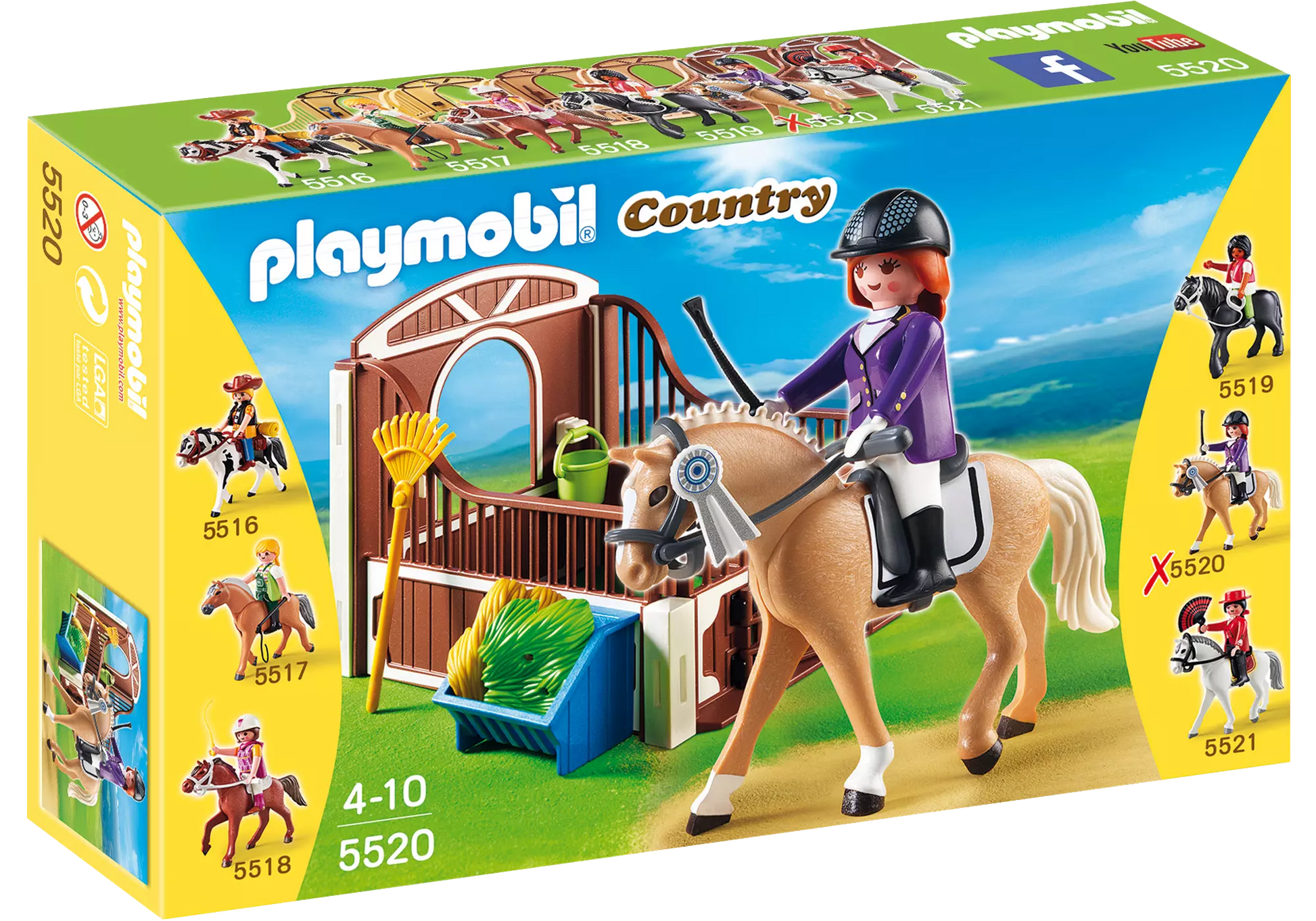 Playmobil 5520 Country Warmblut mit weiß-brauner Pferdebox - plegobil