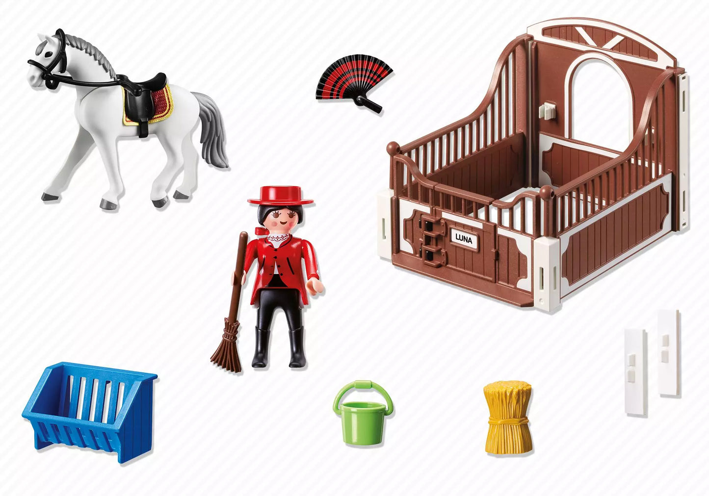 Playmobil 5521 Country Andalusier mit brauner Pferdebox - plegobil