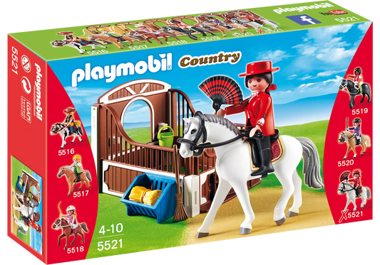 Playmobil 5521 Country Andalusier mit brauner Pferdebox - plegobil