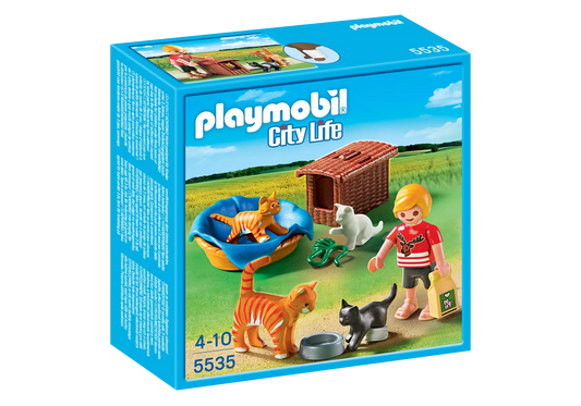 Playmobil 5535 City Life Katzenfamilie mit Körbchen - plegobil