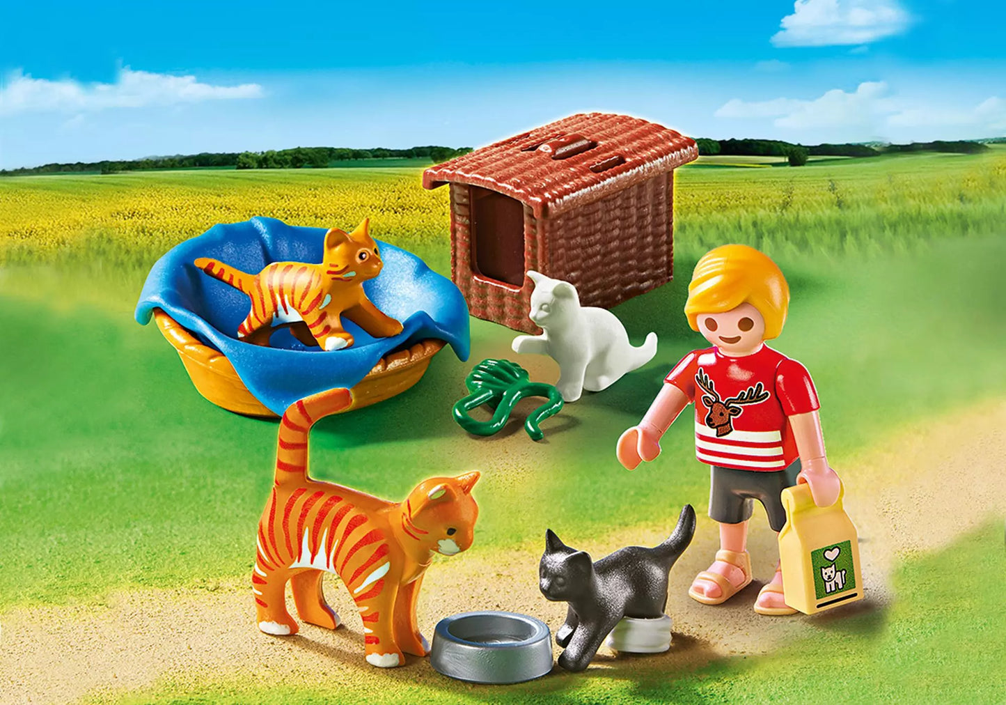 Playmobil 5535 City Life Katzenfamilie mit Körbchen - plegobil