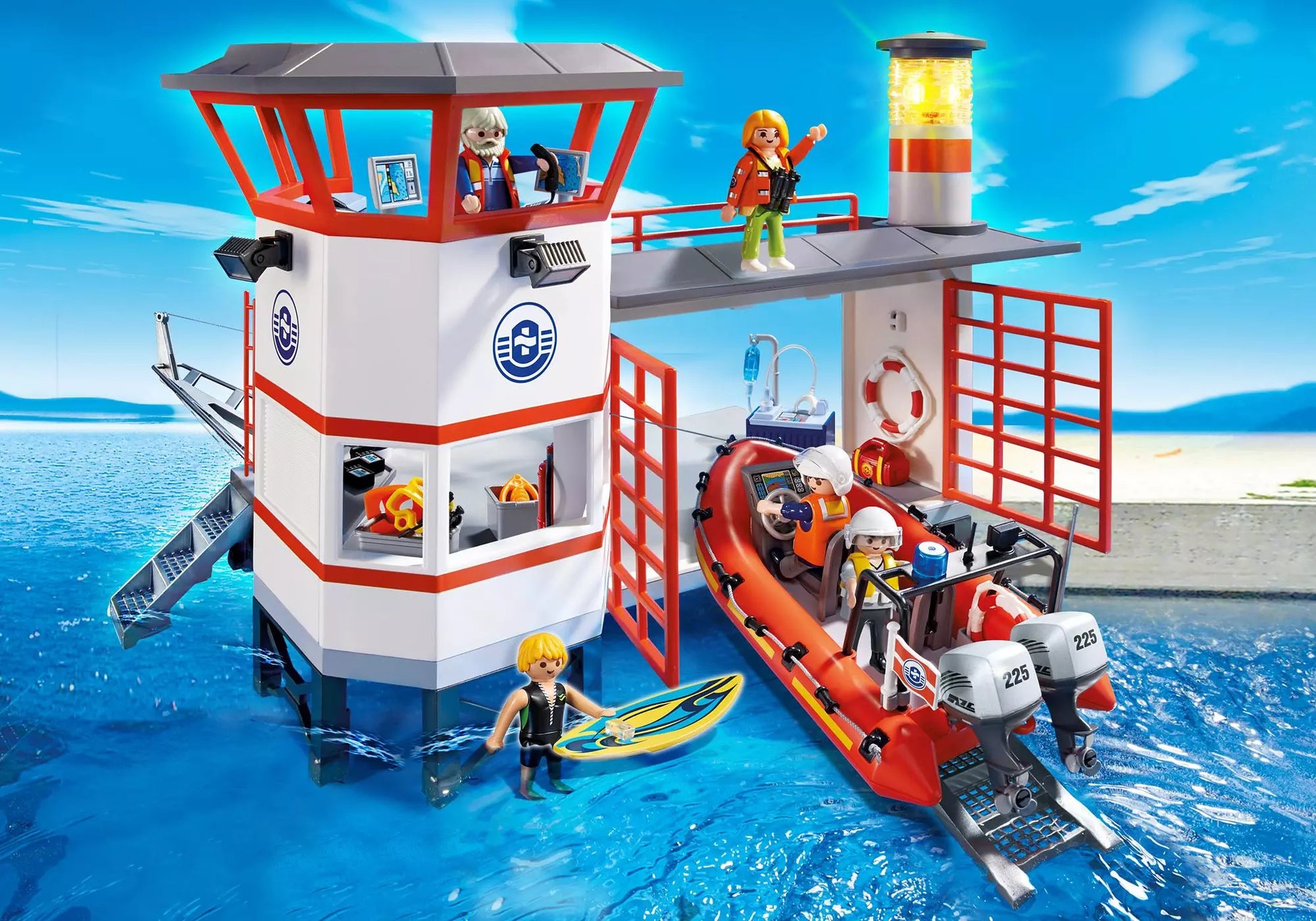 Playmobil 5539 City Action Küstenwachstation mit Leuchtturm - plegobil