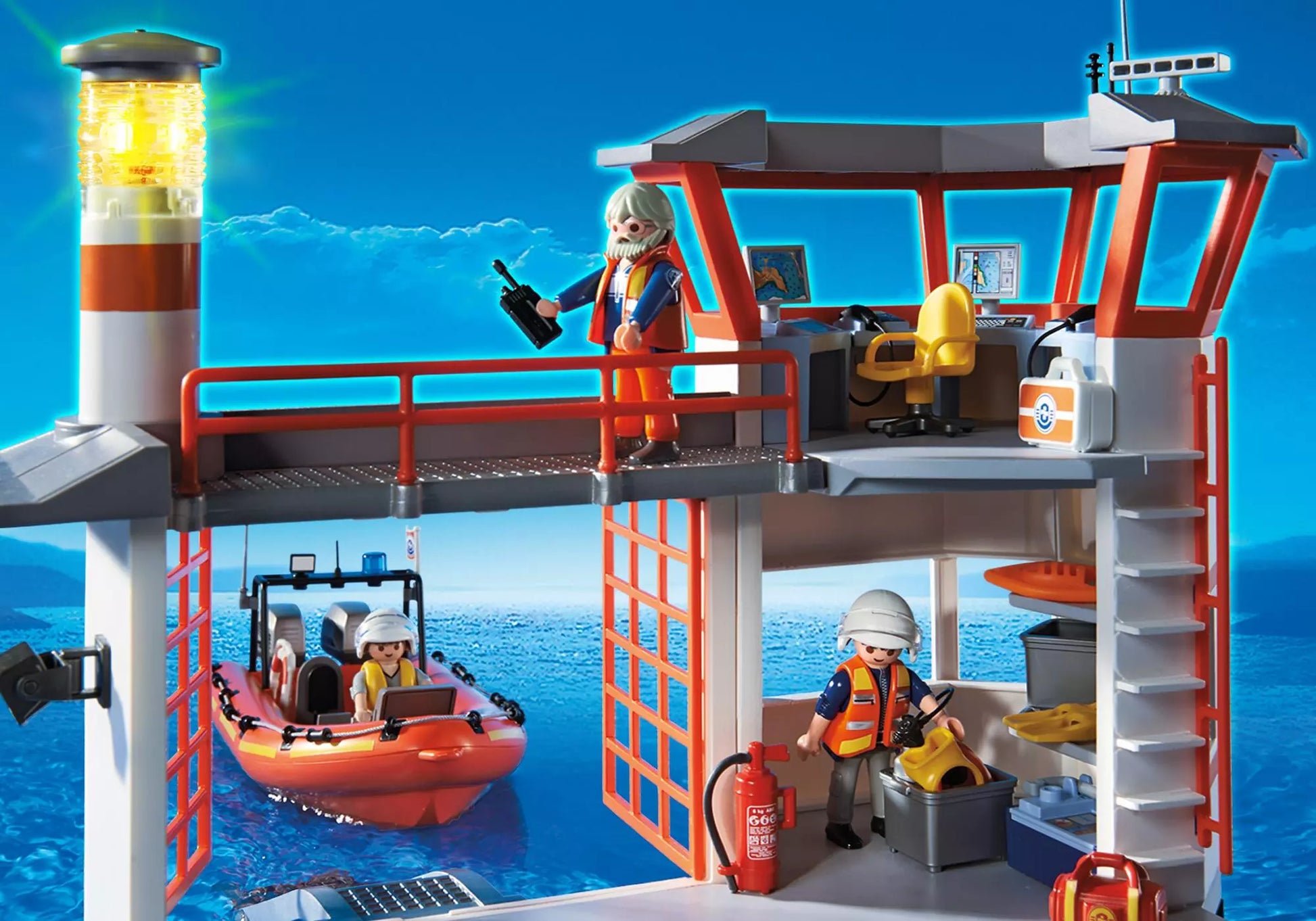 Playmobil 5539 City Action Küstenwachstation mit Leuchtturm - plegobil