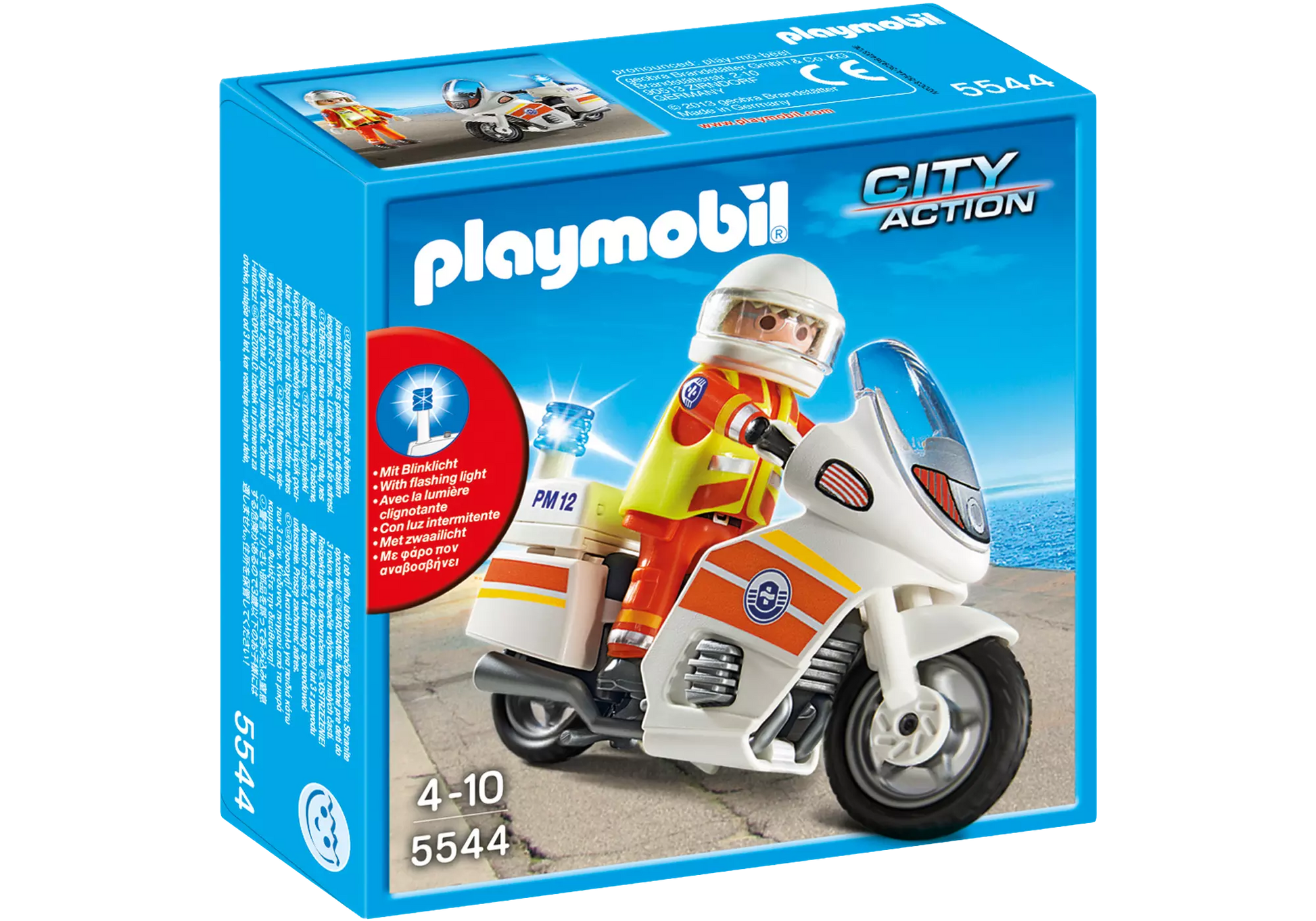 Playmobil 5544 City Action Notarzt-Motorrad mit Blinklicht - plegobil