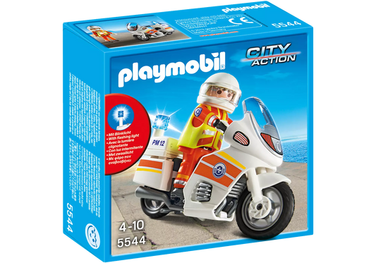 Playmobil 5544 City Action Notarzt-Motorrad mit Blinklicht - plegobil