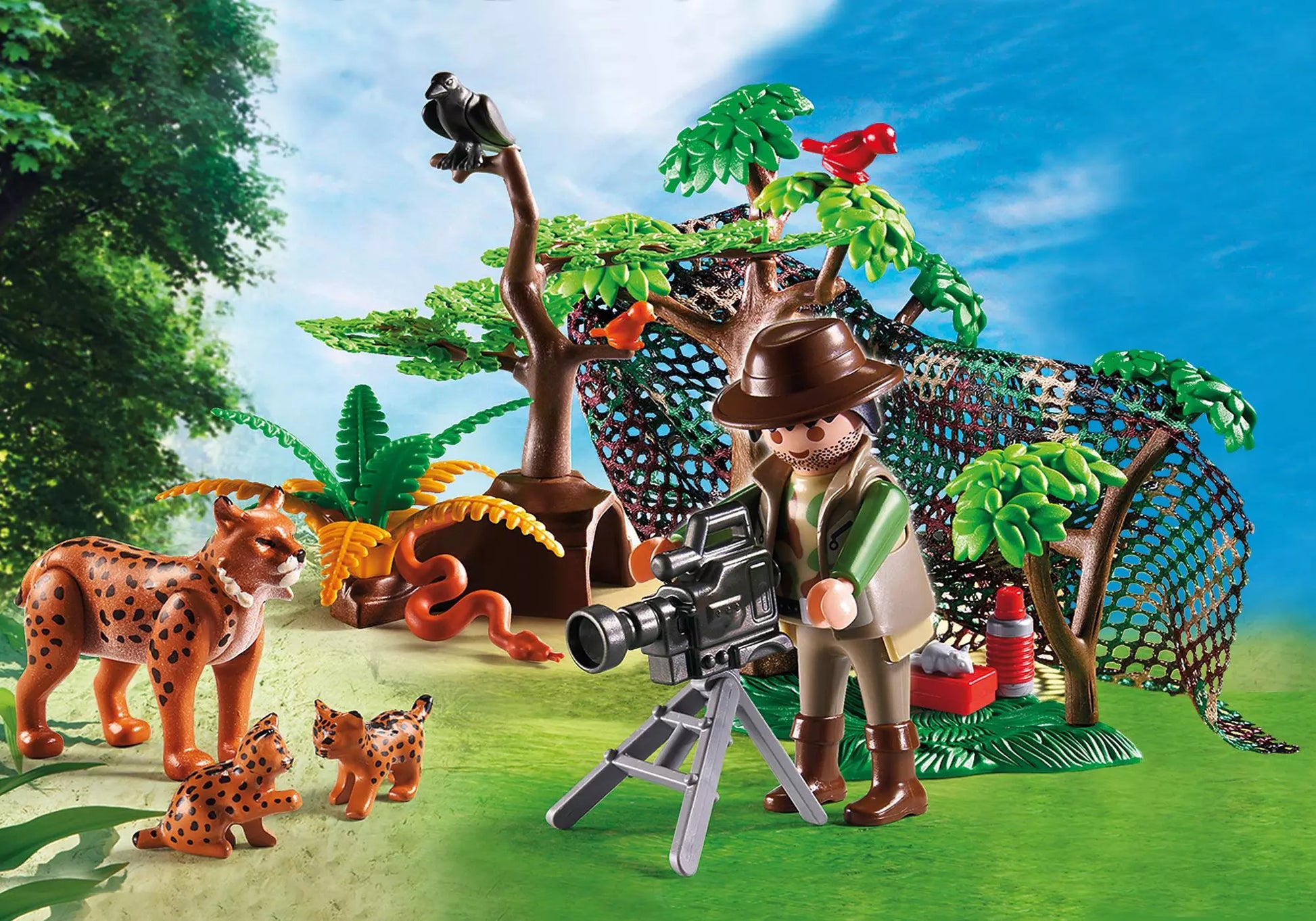 Playmobil 5561 Wild Life Luchsfamilie mit Tierfilmer - plegobil
