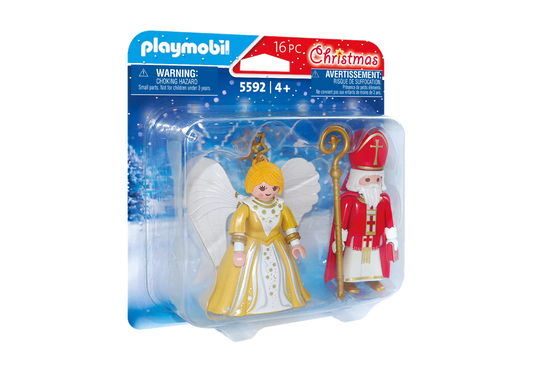 Playmobil 5592 Christmas DuoPack St. Nikolaus und Weihnachtsengel - plegobil