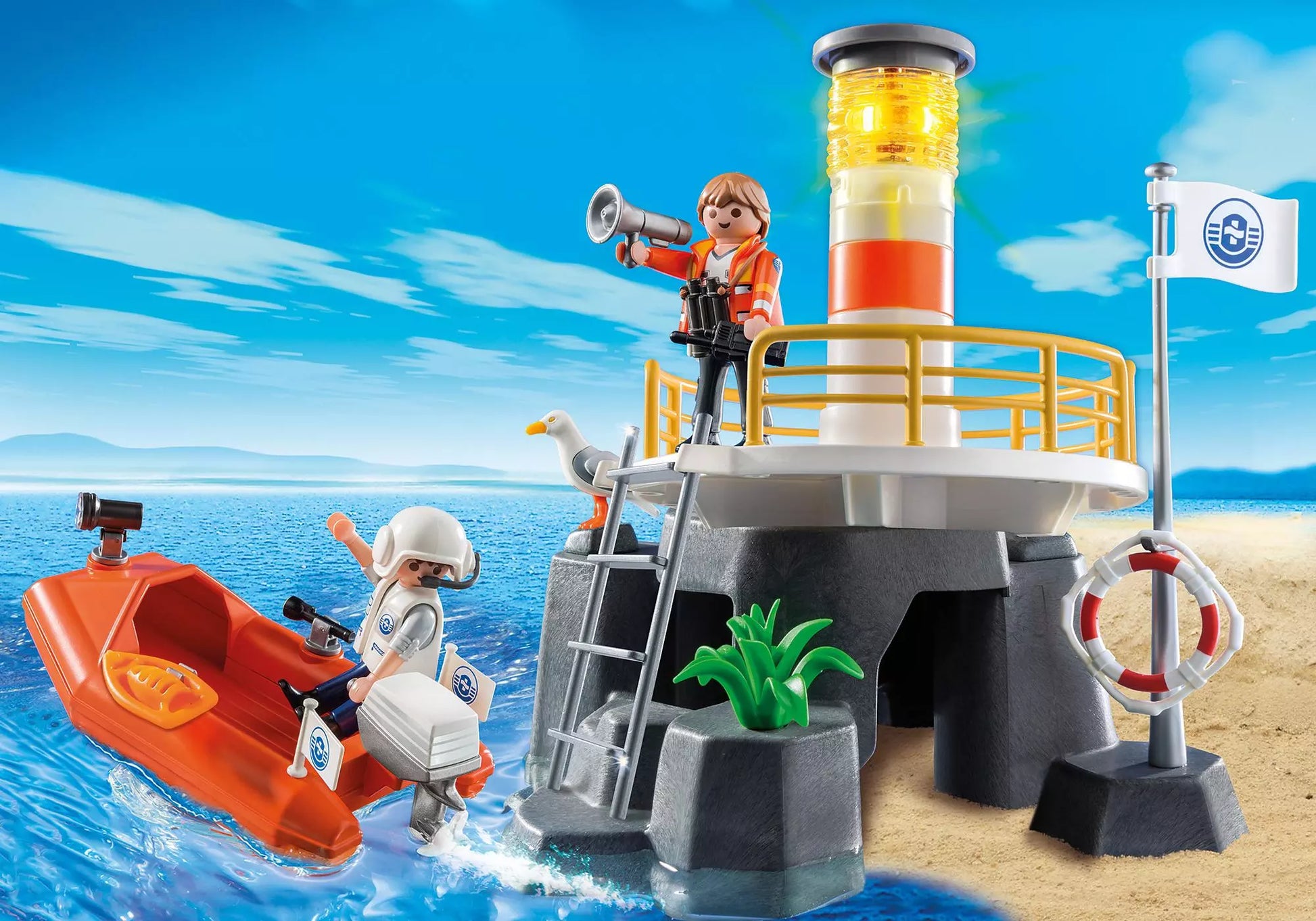 Playmobil 5626 City Action Leuchtturm mit Rettungsboot - plegobil