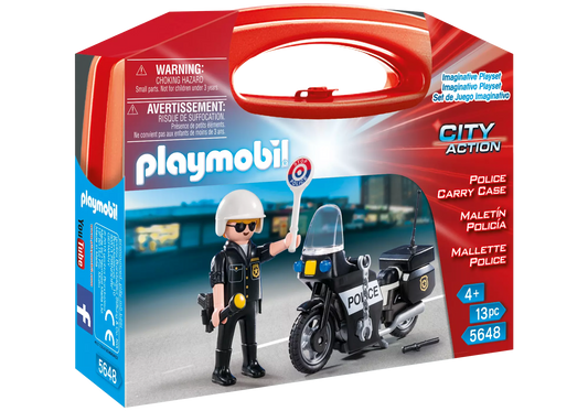 Playmobil 5648 City Action Carry Case Motorrad Polizist - plegobil