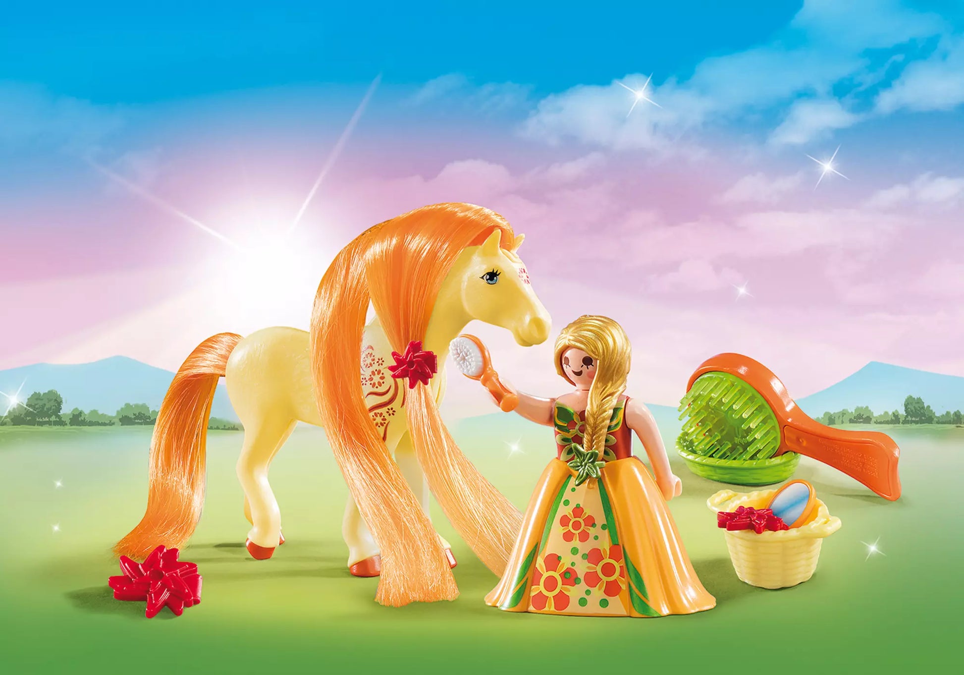 Playmobil 5656 Princess Carry Case Kämmbares Pferd - plegobil